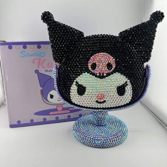 Kuromi Vanity Stand Mirror- Bling Rhinestones- NEW IN BOX - Picture 3 of 4